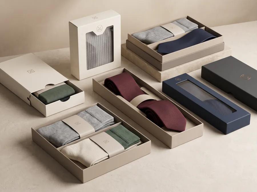 Sock packaging boxes and tie boxes