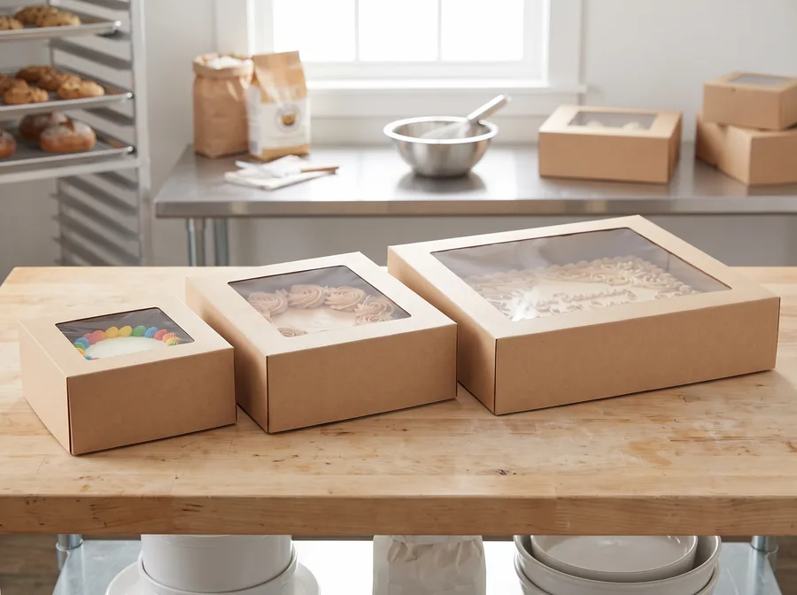 Quarter, half, and full sheet cake boxes