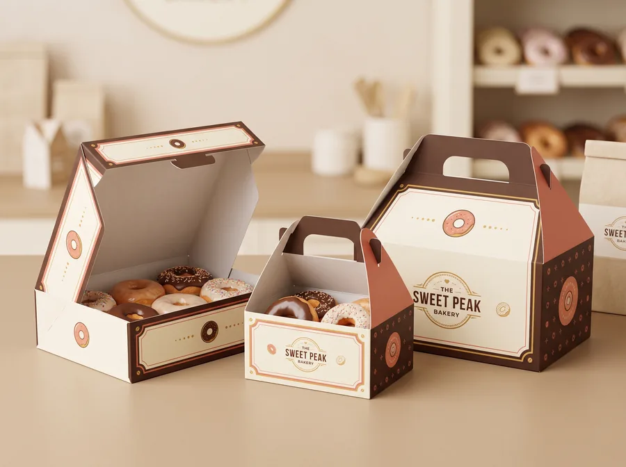Gable-top donut boxes