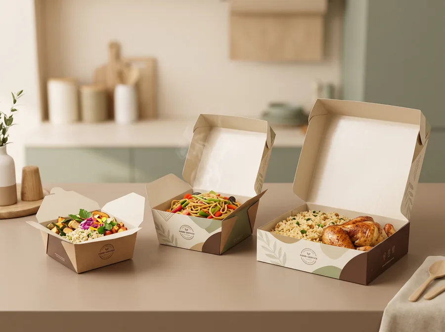 Trapezoidal takeout boxes