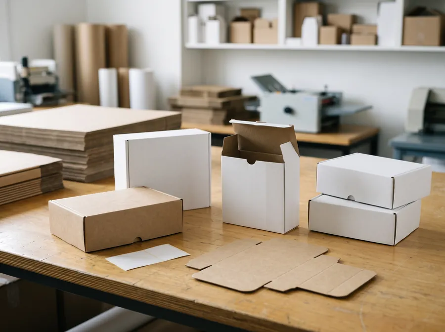 Plain cardboard boxes
