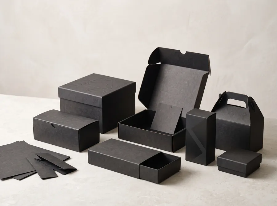 Black kraft boxes