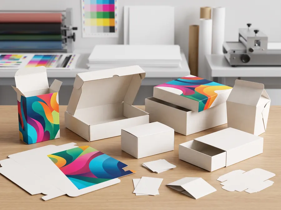 White kraft boxes