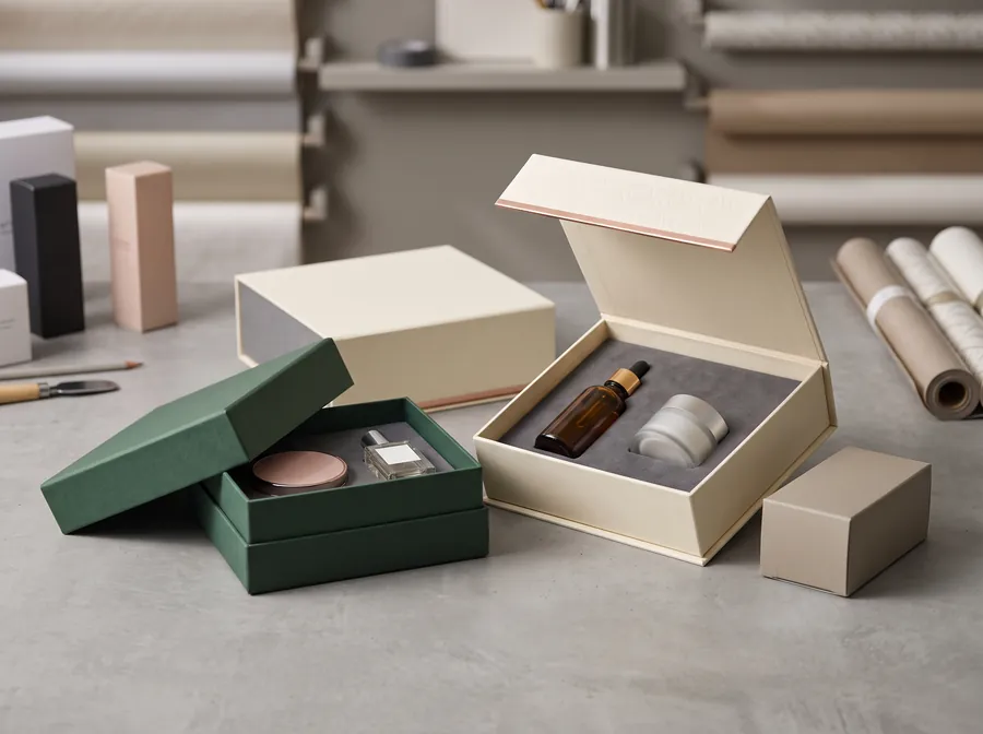 Cosmetics and skincare in rigid boxes