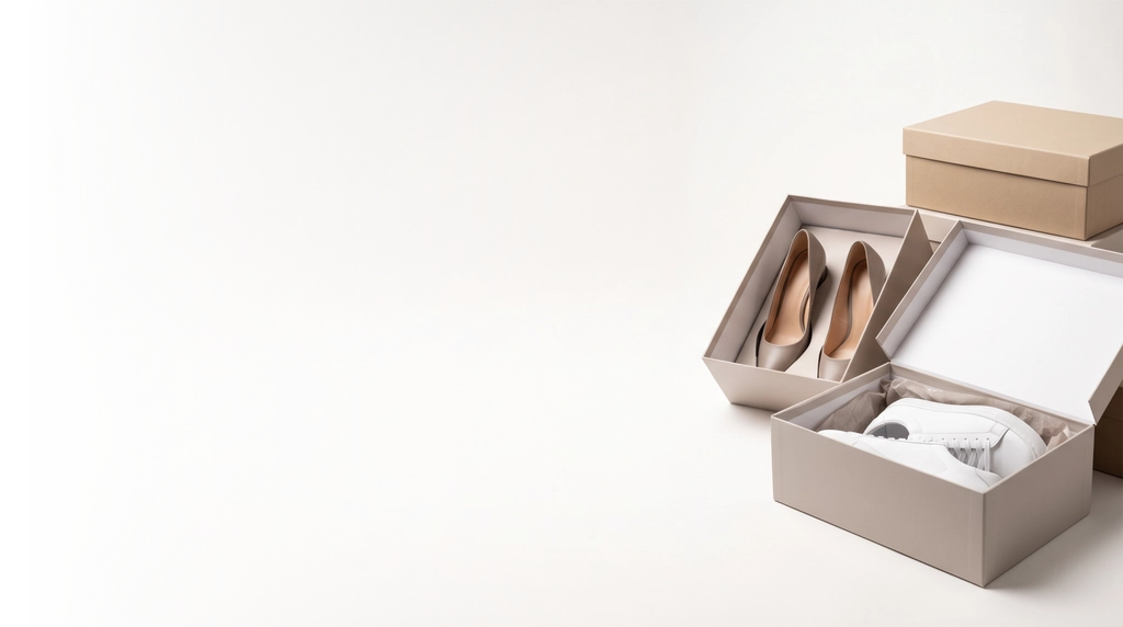 Custom shoe boxes sized to the pair, not a generic box