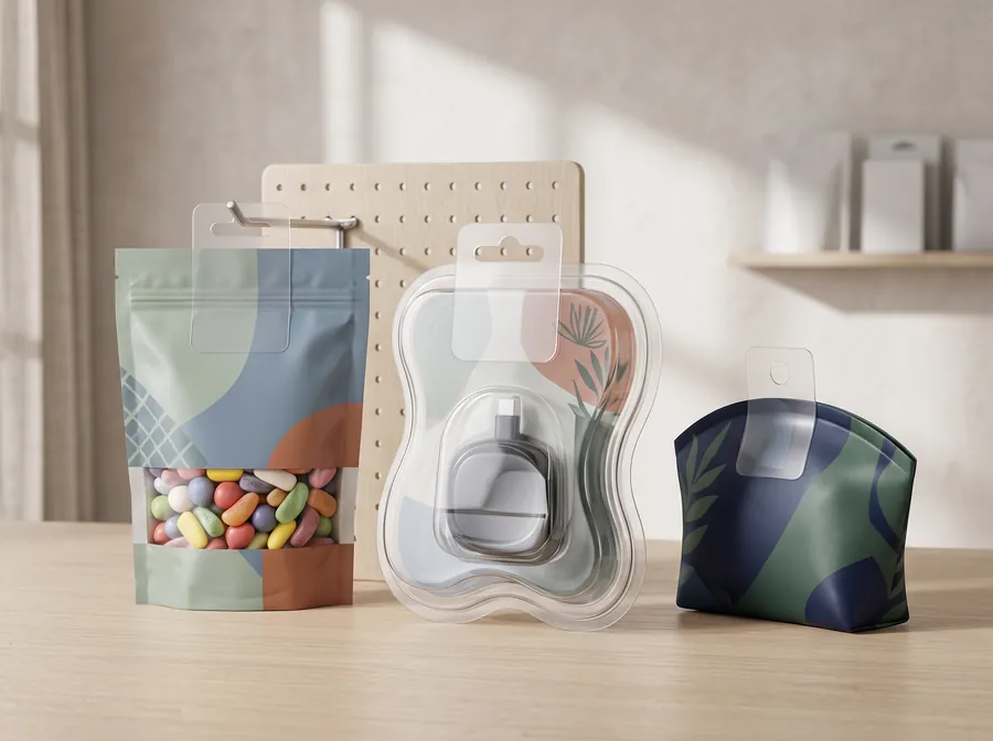 Flexible adhesive hang tabs