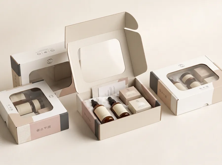 Die-cut window mailer boxes