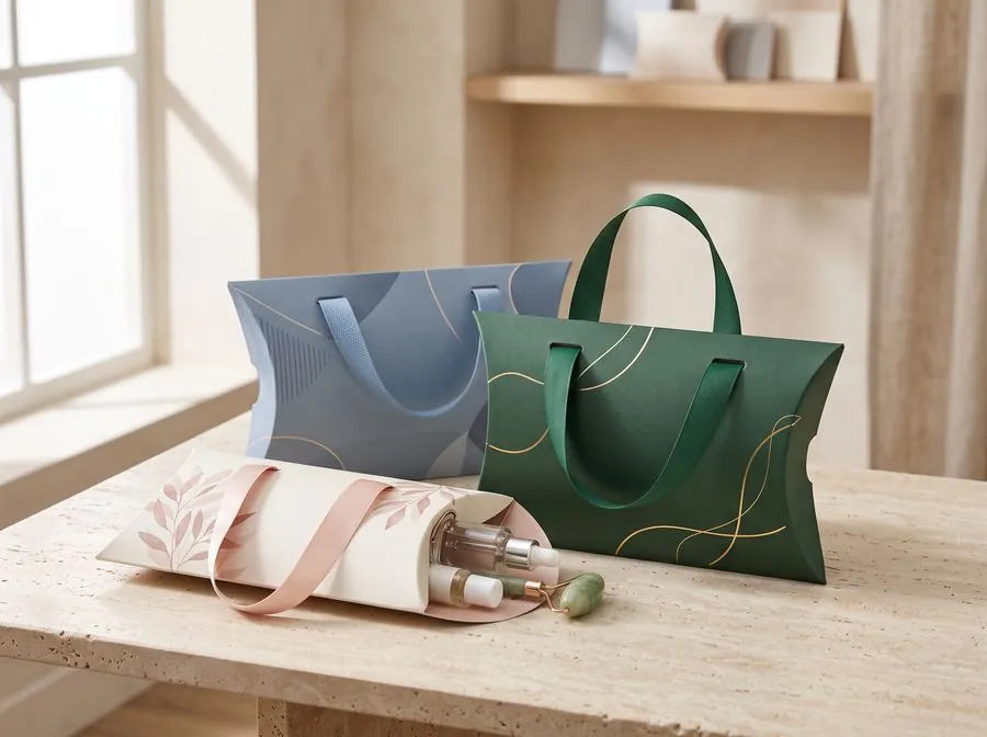 Ribbon handle pillow boxes