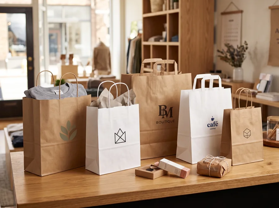 Kraft shopping bags